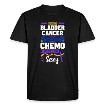 Combattre la chimio Cancer de la vessie Purple Blue et Yell - T-shirt Premium bio Homme - noir - Devant - Nico (187cm)
