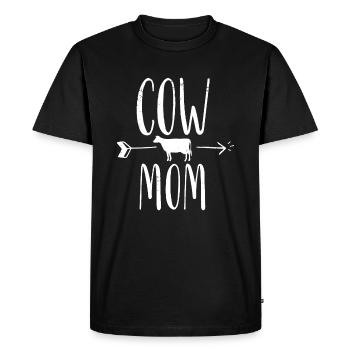 Cow Mom Funny Farmer Gift - Blanc - T-shirt Premium bio Homme - noir - Devant - Nico (187cm)