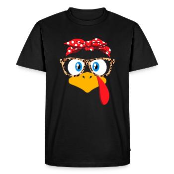 Thanksgiving Turkey Face - Glasses Women Girls - Men's Premium Organic T-Shirt - black - Front - Nico (187cm)