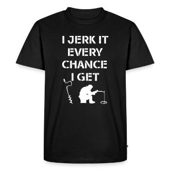 Citation amusante de pêche sur glace pour Frozen Lake Fishermand - T-shirt Premium bio Homme - noir - Devant - Nico (187cm)
