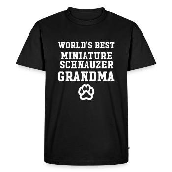 Le meilleur chien miniature Schnauzer Grand-mère au monde - T-shirt Premium bio Homme - noir - Devant - Nico (187cm)