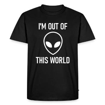 Alien, je suis hors de ce monde, drôle, blagues, sarcas - T-shirt Premium bio Homme - noir - Devant - Nico (187cm)