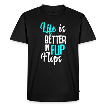 Life Is Better In Flip Flops Summer Holiday Vacati - Men's Premium Organic T-Shirt - black - Front - Nico (187cm)