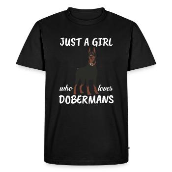 Just A Girl Who Loves Dobermans - Dog Gift Doberma - Men's Premium Organic T-Shirt - black - Front - Nico (187cm)