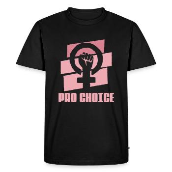 Justice féministe pour les droits des femmes - Feminism Pro Abor - T-shirt Premium bio Homme - noir - Devant - Nico (187cm)