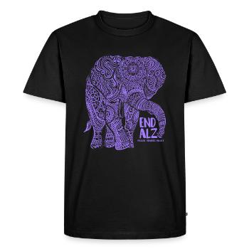 Purple Elephant Alzheimer Awareness Vêtements & cadeaux - T-shirt Premium bio Homme - noir - Devant - Nico (187cm)