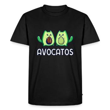 Avogato Avocado Cat Cat Vegan - Men's Premium Organic T-Shirt - black - Front - Nico (187cm)