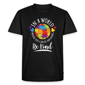 Sensibilisation à l’autisme, soutien à l’amour - T-shirt Premium bio Homme - noir - Devant - Nico (187cm)