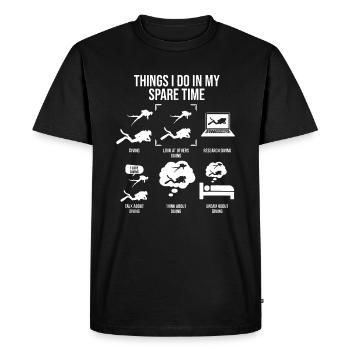 Ce que je fais pendant mon temps libre, plongeur - T-shirt Premium bio Homme - noir - Devant - Nico (187cm)