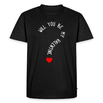 Serez-vous mon Valentin? Coeur Saint-Valentin - T-shirt Premium bio Homme - noir - Devant - Nico (187cm)