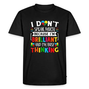 Je ne parle pas beaucoup brillant autisme autiste garçons g - T-shirt Premium bio Homme - noir - Devant - Nico (187cm)