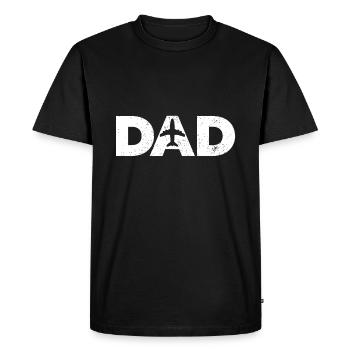 Cadeau de fête des pères de papa pilote pour avion et aviat - T-shirt Premium bio Homme - noir - Devant - Nico (187cm)