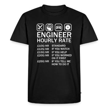 Ingénieur Graphique des prix horaires Taux de main-d’œuvre - T-shirt Premium bio Homme - noir - Devant - Nico (187cm)