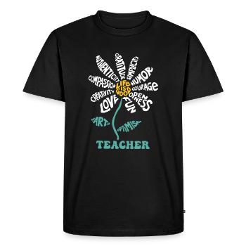 La vie est bonne Professeur Humour Courage Ouverture Fun Lo - T-shirt Premium bio Homme - noir - Devant - Nico (187cm)