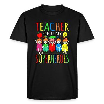 Professeur de petits super-héros Premier jour de retour à Scho - T-shirt Premium bio Homme - noir - Devant - Nico (187cm)