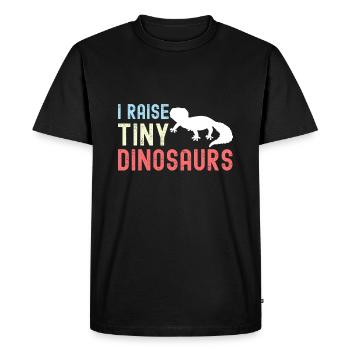 J’élève de minuscules dinosaures drôle Léopard Gecko Maman Papa - T-shirt Premium bio Homme - noir - Devant - Nico (187cm)