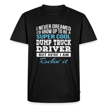 Conducteur de camion à benne basculante drôle - T-shirt Premium bio Homme - noir - Devant - Nico (187cm)