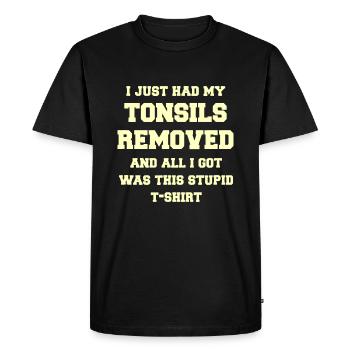 Obtenez une chirurgie d’ablation des amygdales - Recovery Gift Ga - T-shirt Premium bio Homme - noir - Devant - Nico (187cm)