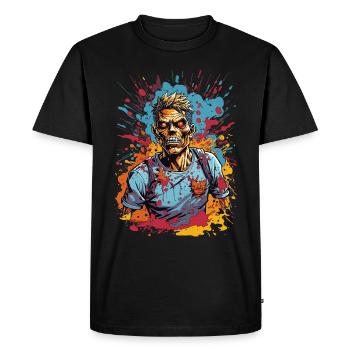 Illustration de bande dessinée zombie - T-shirt Premium bio Homme - noir - Devant - Nico (187cm)