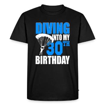Plonger dans mon 30e anniversaire Joyeux anniversaire - T-shirt Premium bio Homme - noir - Devant - Nico (187cm)