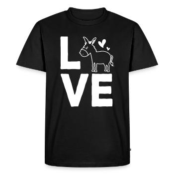 Donkey Love Cute Donkey Animal Outfit Cadeau - T-shirt Premium bio Homme - noir - Devant - Nico (187cm)