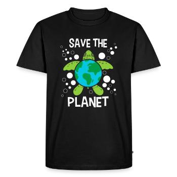 Save The Planet - Environmental Protection Earth - Men's Premium Organic T-Shirt - black - Front - Nico (187cm)