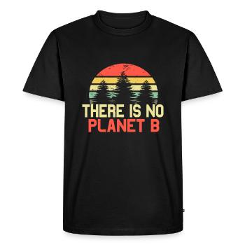 Retro Earth Day No Planet B Climate Change - Men's Premium Organic T-Shirt - black - Front - Nico (187cm)