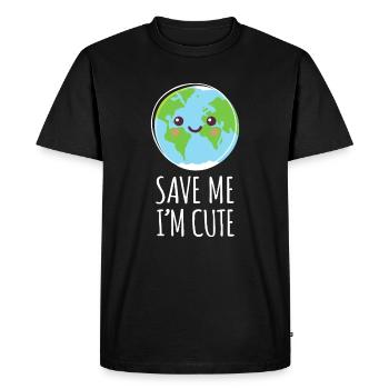 Jour de la Terre Sauvons notre planète Climat - T-shirt Premium bio Homme - noir - Devant - Nico (187cm)