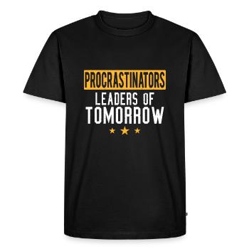 Procrastinateurs Leaders de demain - T-shirt Premium bio Homme - noir - Devant - Nico (187cm)