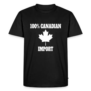 Canada Day Funny Maple Leaf Canadian Import Gift - Men's Premium Organic T-Shirt - black - Front - Nico (187cm)