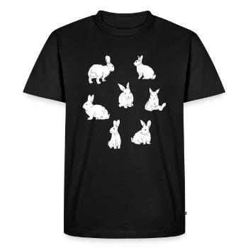 Lapins à motif de lapins sautillants - T-shirt Premium bio Homme - noir - Devant - Nico (187cm)