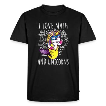 I Love Math Unicorns - Men's Premium Organic T-Shirt - black - Front - Nico (187cm)