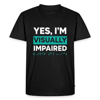 Yes I'm Visually Impaired Braille Blind Awareness - Men's Premium Organic T-Shirt - black - Front - Nico (187cm)