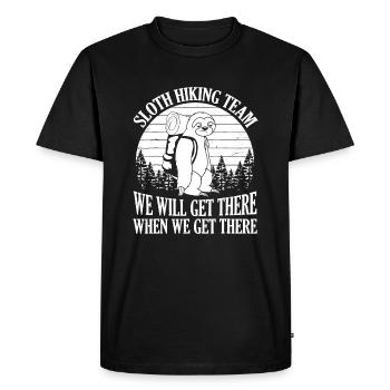 Sloth Hiking Team We Will Get There When We Get - Men's Premium Organic T-Shirt - black - Front - Nico (187cm)