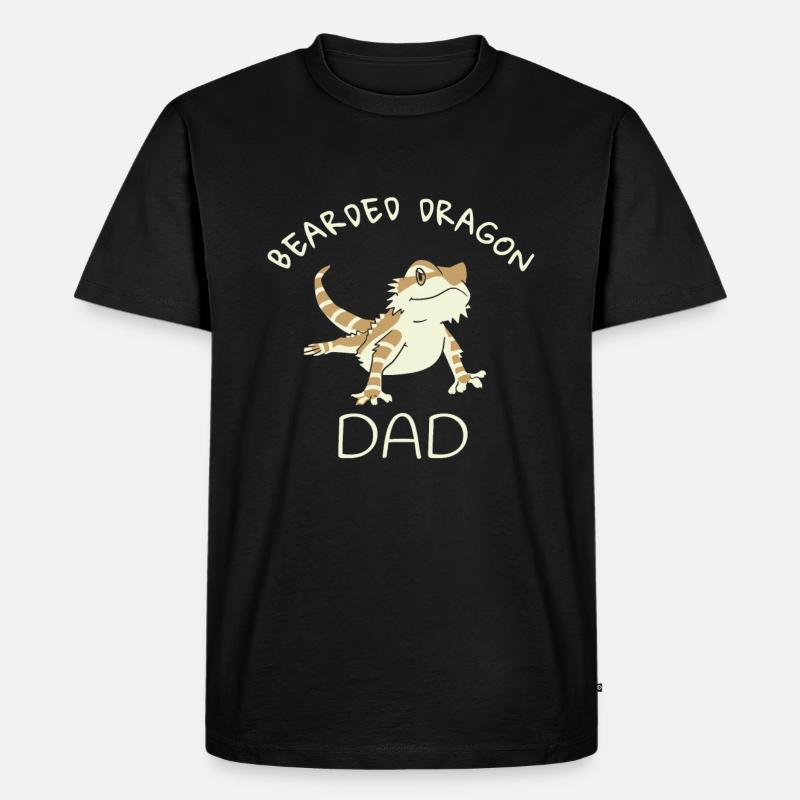 Bartdrache Papa Beardie - Männer Premium Bio T-Shirt - Schwarz