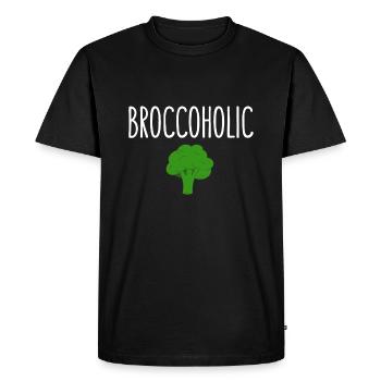 Broccoholic, drôle de végétalien - T-shirt Premium bio Homme - noir - Devant - Nico (187cm)