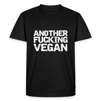 Funny Vintage Vegan Quote - Men's Premium Organic T-Shirt - black - Front - Nico (187cm)