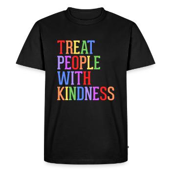 Traiter les gens avec une tolérance à la gentillesse - T-shirt Premium bio Homme - noir - Devant - Nico (187cm)