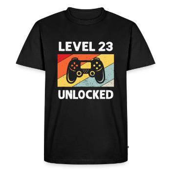 23e anniversaire, 23 ans - T-shirt Premium bio Homme - noir - Devant - Nico (187cm)