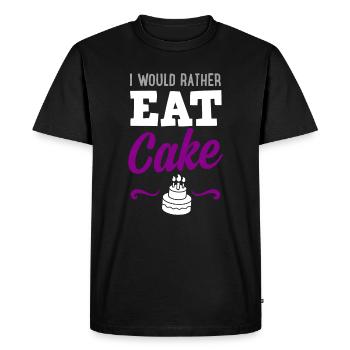 Je préfère manger du gâteau drôle de fierté asexuée - T-shirt Premium bio Homme - noir - Devant - Nico (187cm)