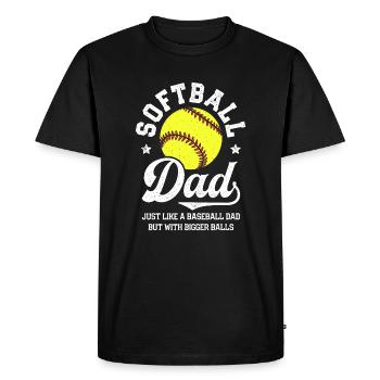 Papa softball aime le baseball mais avec de plus grosses balles - T-shirt Premium bio Homme - noir - Devant - Nico (187cm)