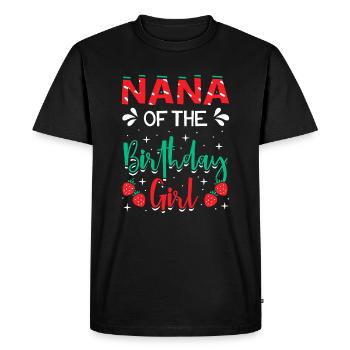 Nana Of The Birthday Girl Strawberry Themed B-day - Men's Premium Organic T-Shirt - black - Front - Nico (187cm)