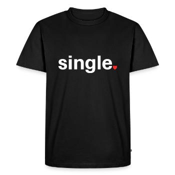 Anti Saint-Valentin pour les célibataires - T-shirt Premium bio Homme - noir - Devant - Nico (187cm)