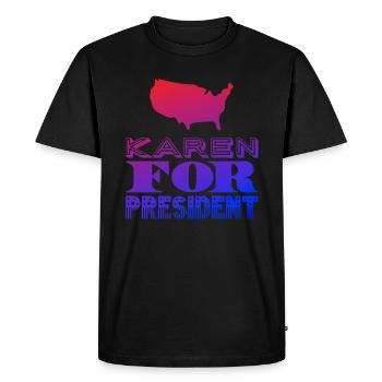 Karen for President - Men's Premium Organic T-Shirt - black - Front - Nico (187cm)