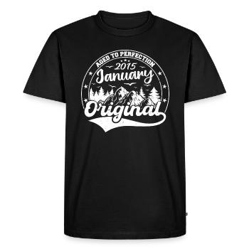 Janvier 2015 Cadeau d’anniversaire Janvier 2015 - T-shirt Premium bio Homme - noir - Devant - Nico (187cm)