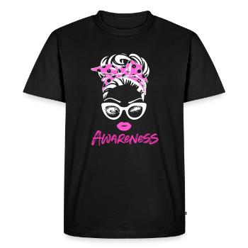Sensibilisation au cancer du sein - T-shirt Premium bio Homme - noir - Devant - Nico (187cm)