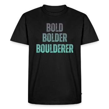 Bloc Bold Bolder Boulderer - T-shirt Premium bio Homme - noir - Devant - Nico (187cm)