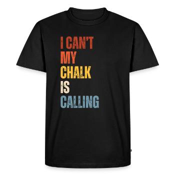 Je ne peux pas que ma craie appelle Boulderer - T-shirt Premium bio Homme - noir - Devant - Nico (187cm)