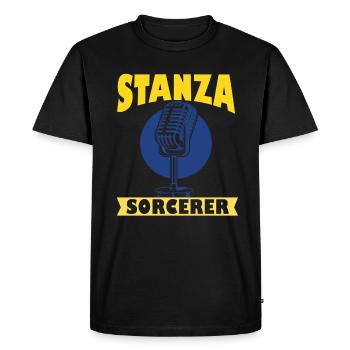 Poésie Slam Stanza Sorcier Slam Poésie - T-shirt Premium bio Homme - noir - Devant - Nico (187cm)