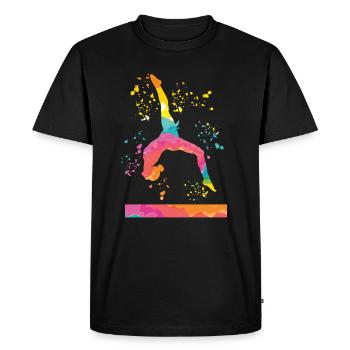 Gymnaste Poutre Gymnastique Artistique - T-shirt Premium bio Homme - noir - Devant - Nico (187cm)
